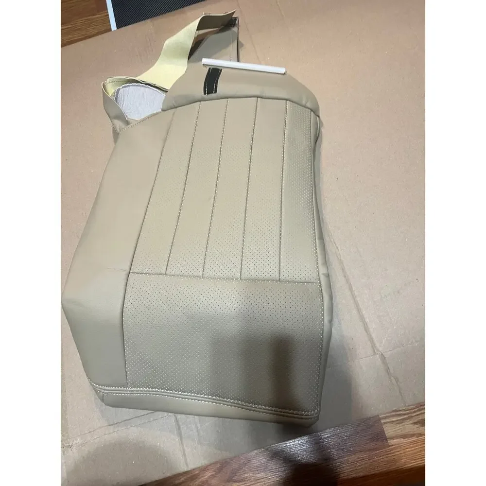 GXARTS Tan#KC Leather Driver Side Bottom Seat Cover Perforated Replacement(1pcs)